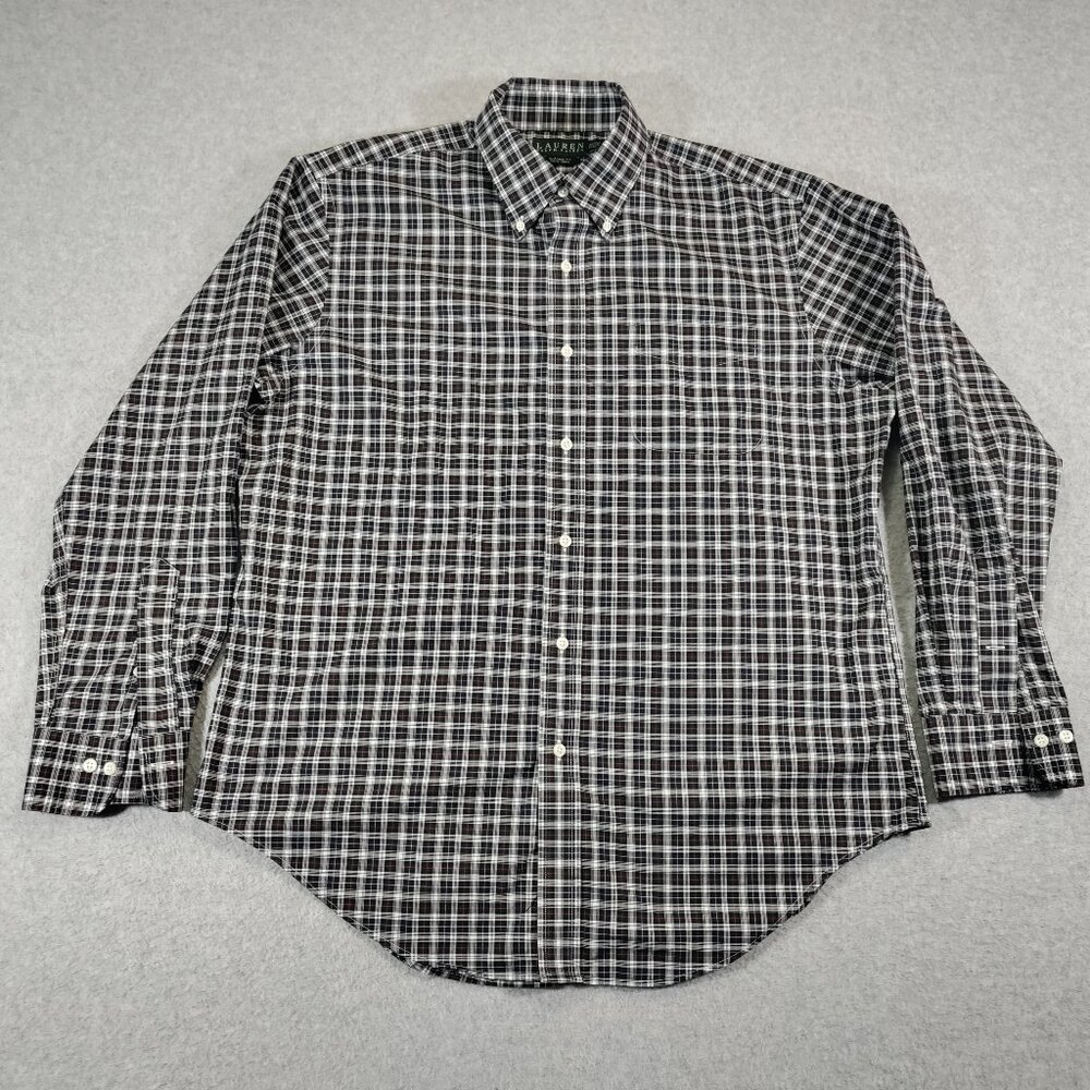 Lauren Ralph Lauren Shirt Mens 16.5 34/35 Classic Fit Non-Iron Plaid Button Down